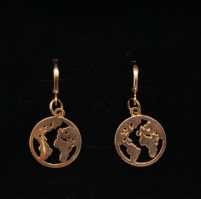 BOUCLES D'OREILLES " PLANÈTE TERRE ou CROISSANT DE LUNE " 2 MODÈLES - BIJOUX BRELOQUES FANTAISIES AU CHOIX