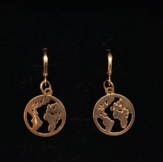BOUCLES D'OREILLES " PLANÈTE TERRE ou CROISSANT DE LUNE " 2 MODÈLES - BIJOUX BRELOQUES FANTAISIES AU CHOIX