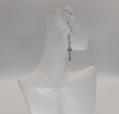 BOUCLES D'OREILLES COEURS DENTELLE OU CLÉS PORTE-BONHEUR - 3 MODÈLES  BIJOUX BRELOQUES FANTAISIES AU CHOIX