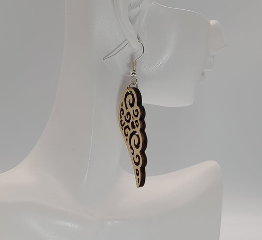 GRANDES BOUCLES D'OREILLES AILES ANGES ET PAPILLONS EN BOIS - DIVERS BIJOUX FANTAISIES UNIQUES, ORIGNAUX & ARTISANAUX