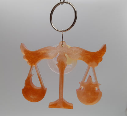 PORTES CLÉS " ROUGE ORANGÉ OR " SIGNES ASTROLOGIQUES + JETONS CONSTELLATIONS BIJOU DE SAC - ORIGINAL et ARTISANAL