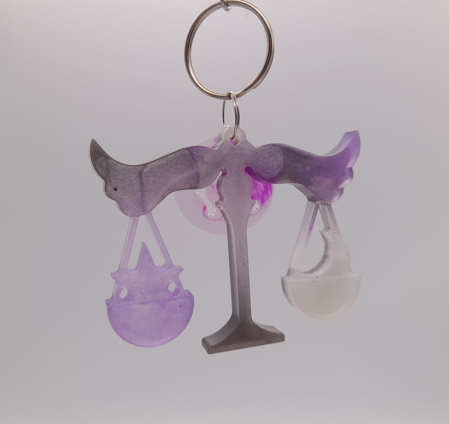 PORTES CLÉS " VIOLETS NOIRS " SIGNES ASTROLOGIQUES DU ZODIAQUE + CONSTELLATIONS - BIJOUX DE SAC FANTAISIES ORIGINAUX, UNIQUES & ARTISANAUX