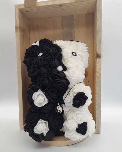 DÉCORATION " 2 EN 1 " OURSON YIN YANG 3D + BIJOU FANTAISIE " - UNIQUE, ORIGINAL & ARTISANAL