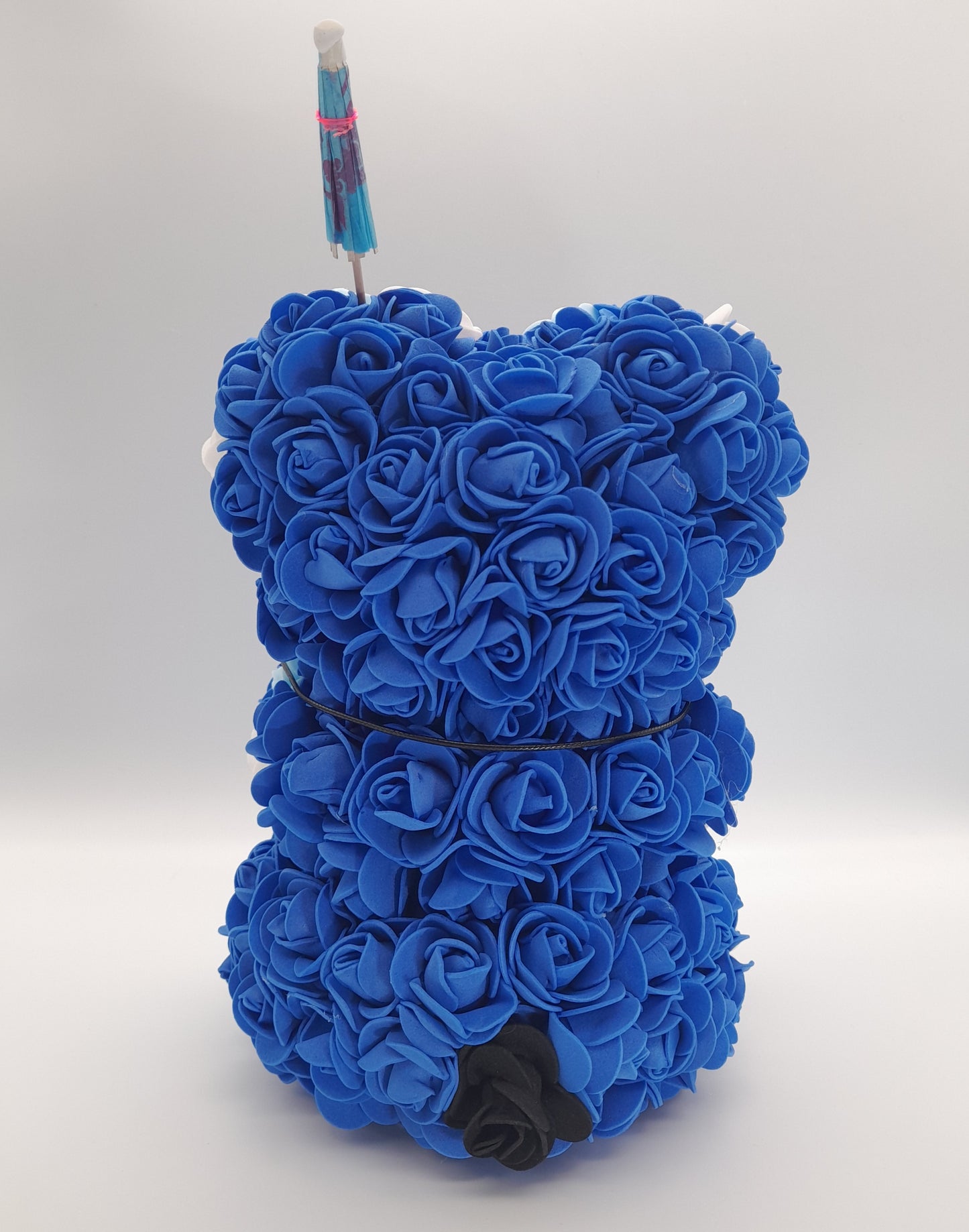 DÉCORATION " 2 EN 1 " OURSON BLEU ET BLANC EN 3D + BIJOU FANTAISIE - UNIQUE, ORIGINAL & ARTISANAL