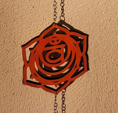 SUSPENSIONS MURALES 7 CHAKRAS + POSITIONS DE YOGA MULTICOLORES EN BOIS - DÉCORATIONS ZEN ARTISANALES, UNIQUES & ORIGINALES