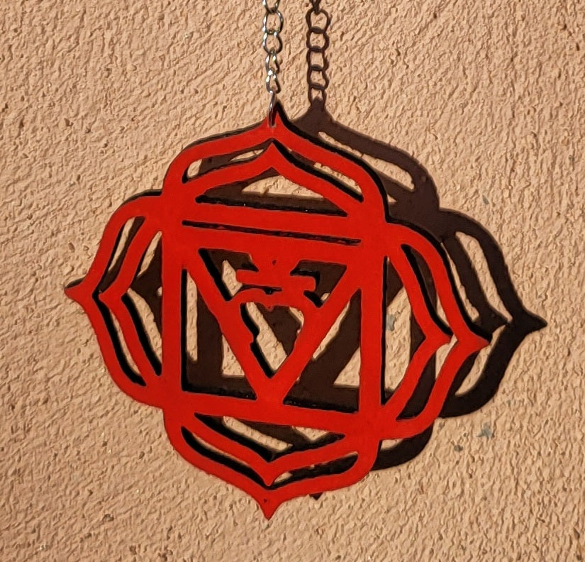 SUSPENSIONS MURALES 7 CHAKRAS + POSITIONS DE YOGA MULTICOLORES EN BOIS - DÉCORATIONS ZEN ARTISANALES, UNIQUES & ORIGINALES