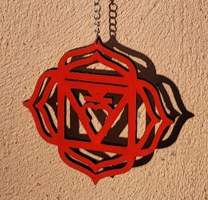 SUSPENSIONS MURALES 7 CHAKRAS + POSITIONS DE YOGA MULTICOLORES EN BOIS - DÉCORATIONS ZEN ARTISANALES, UNIQUES & ORIGINALES