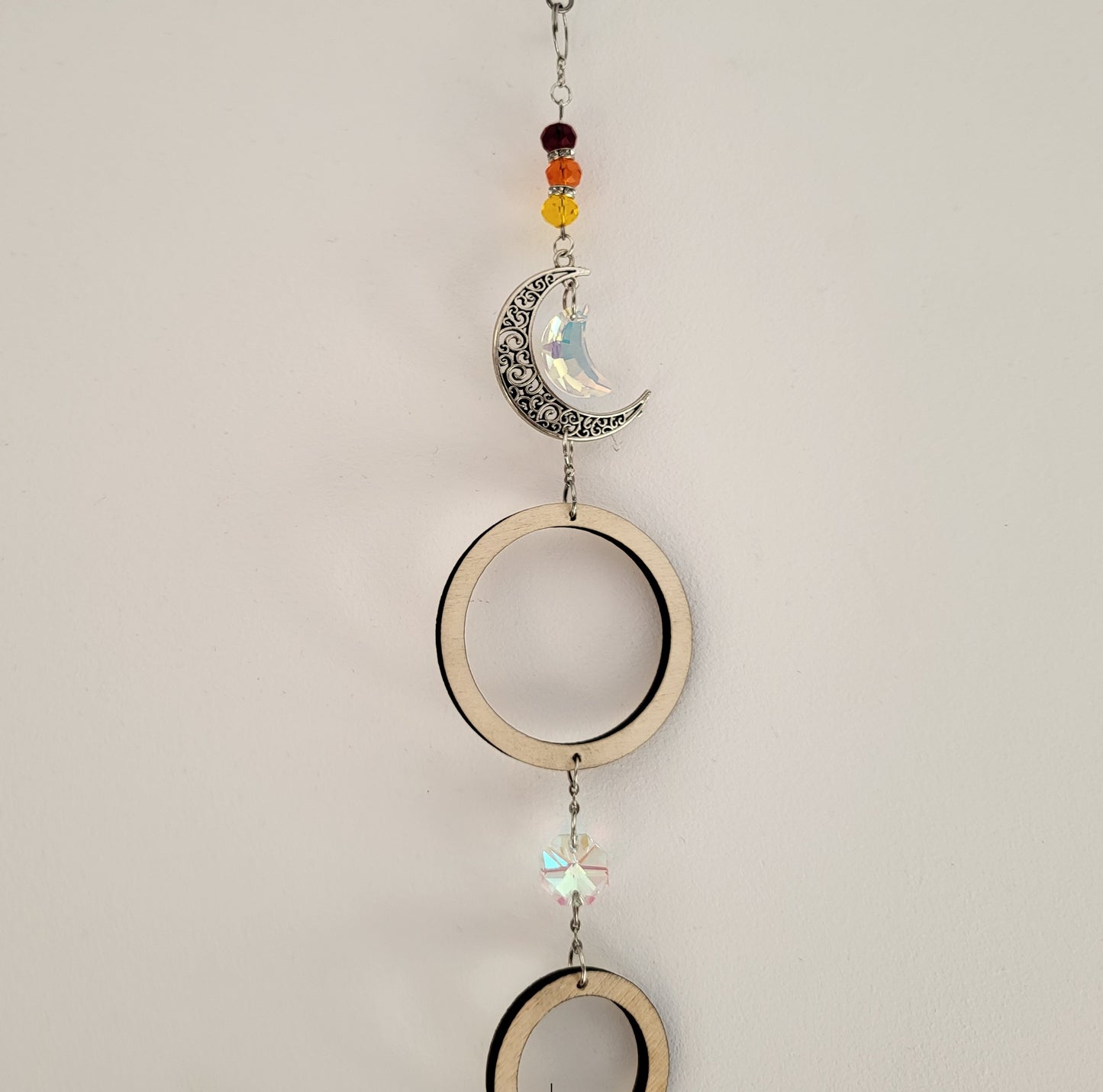 DÉCORATION SUNCATCHER " UNIVERS " avec SOLEIL & LUNE - ATTRAPE SOLEIL UNIQUE, ARTISANAL & ORIGINAL