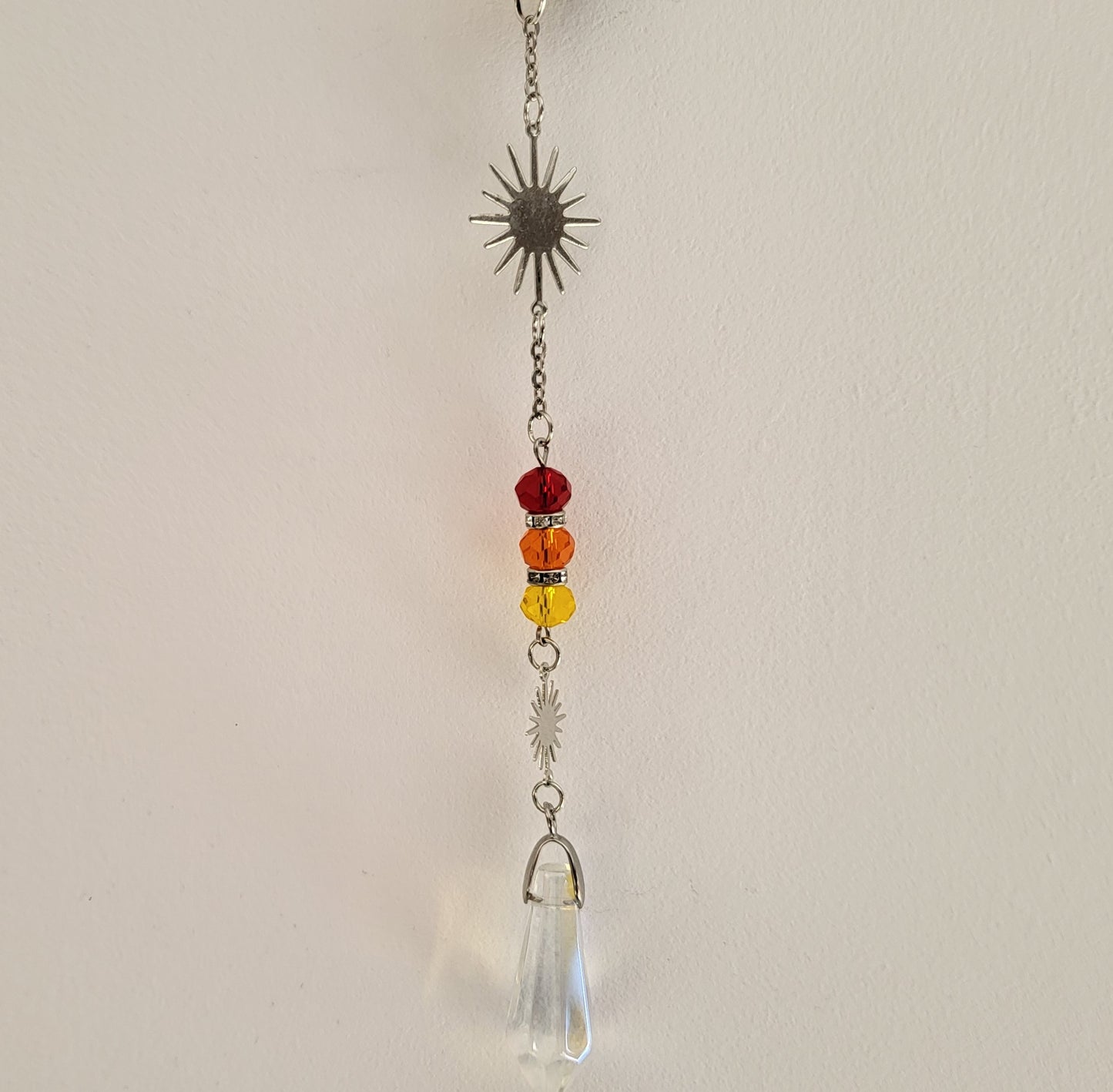 DÉCORATION SUNCATCHER " UNIVERS " avec SOLEIL & LUNE - ATTRAPE SOLEIL UNIQUE, ARTISANAL & ORIGINAL