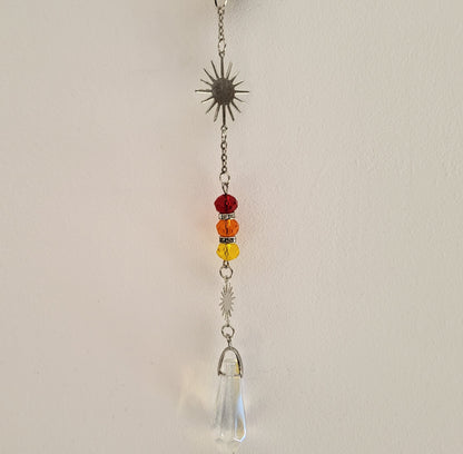 DÉCORATION SUNCATCHER " UNIVERS " avec SOLEIL & LUNE - ATTRAPE SOLEIL UNIQUE, ARTISANAL & ORIGINAL