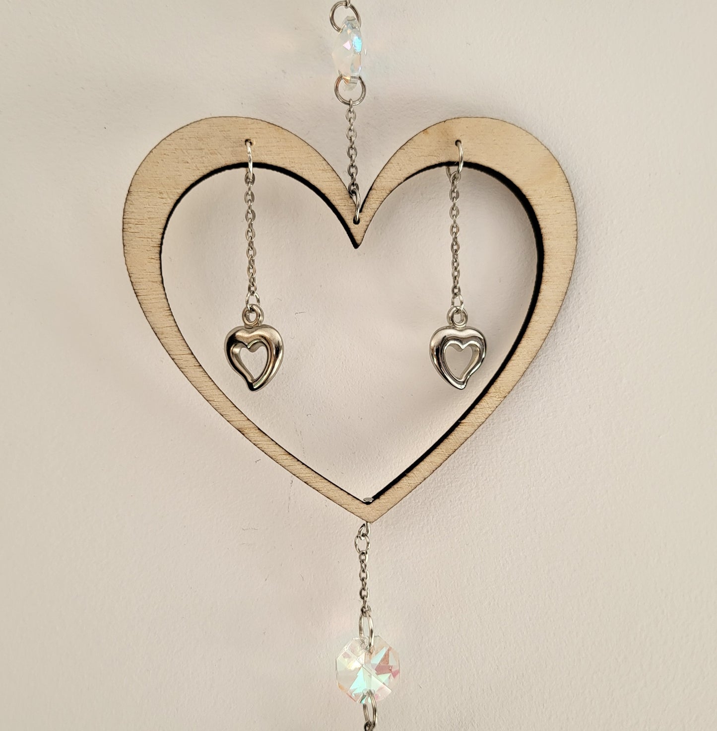 DÉCORATION SUNCATCHER 7 CHAKRAS + ANGE & PAPILLONS + COEUR EN  BOIS - ATTRAPE SOLEIL UNIQUE, ARTISANAL & ORIGINAL