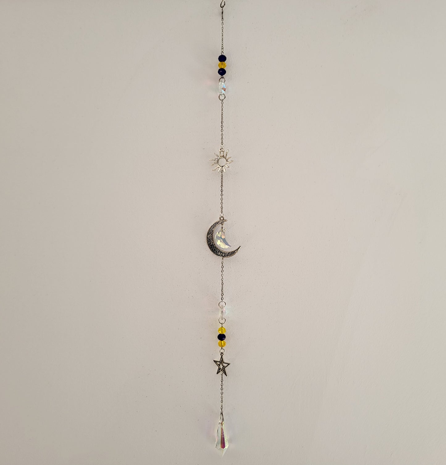 DÉCORATION SUNCATCHER " UNIVERS " avec SOLEIL, LUNE & ÉTOILE - ATTRAPE SOLEIL UNIQUE, ARTISANAL & ORIGINAL