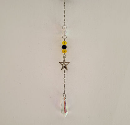 DÉCORATION SUNCATCHER " UNIVERS " avec SOLEIL, LUNE & ÉTOILE - ATTRAPE SOLEIL UNIQUE, ARTISANAL & ORIGINAL