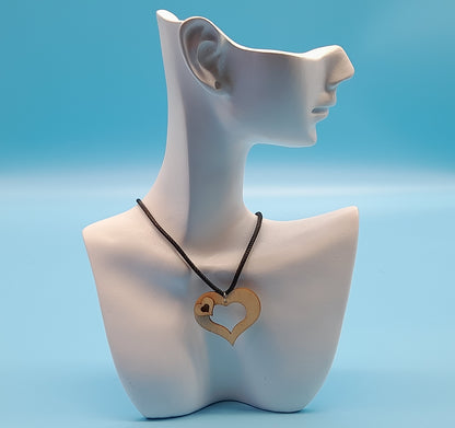 DÉCORATION " 2 EN 1 " OURSON AMOUREUX AU GRAND COEUR EN 3D + BIJOU FANTAISIE " - UNIQUE, ORIGINAL & ARTISANAL