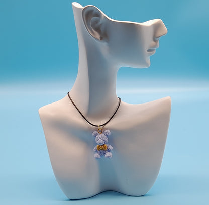 DÉCORATION " 2 EN 1 " OURSON BLEU 3D + BIJOU FANTAISIE " - UNIQUE, ORIGINAL & ARTISANAL