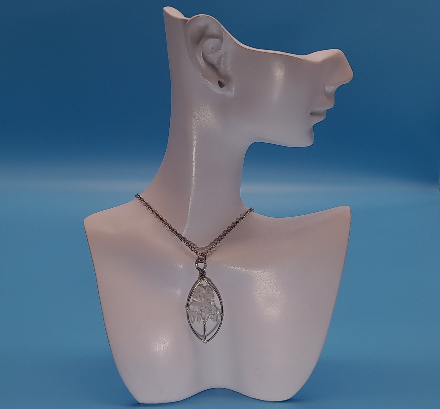 DIVERS COLLIERS + PENDENTIFS ARBRES DE VIE EN PIERRE CRISTAL DE ROCHE - BIJOUX ARTISANAUX, UNIQUES & ORIGINAUX