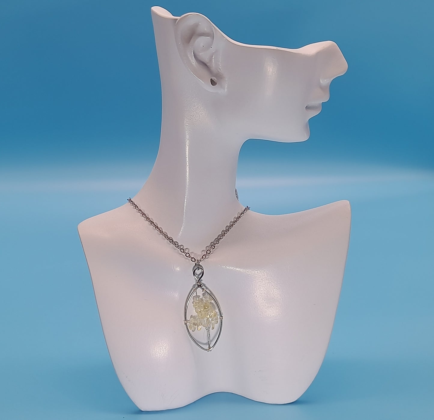 DIVERS COLLIERS + PENDENTIFS ARBRES DE VIE EN PIERRE DE CITRINE - BIJOUX ARTISANAUX, UNIQUES & ORIGINAUX