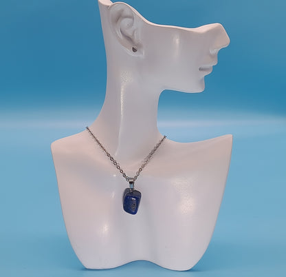 COLLIERS PENDENTIFS ÉTOILES ou CUBES EN PIERRE LAPIS LAZULI - BIJOUX ARTISANAUX, UNIQUES & ORIGINAUX