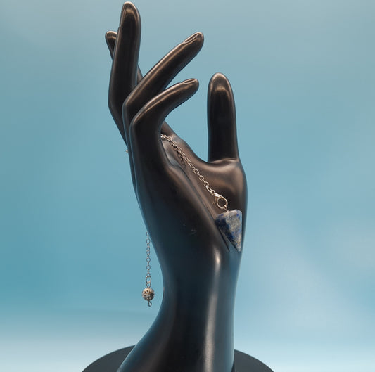 PENDULE DE RADIESTHÉSIE EN PIERRE DE LAPIS LAZULI - BIJOU ARTISANAL, UNIQUE & ORIGINAL