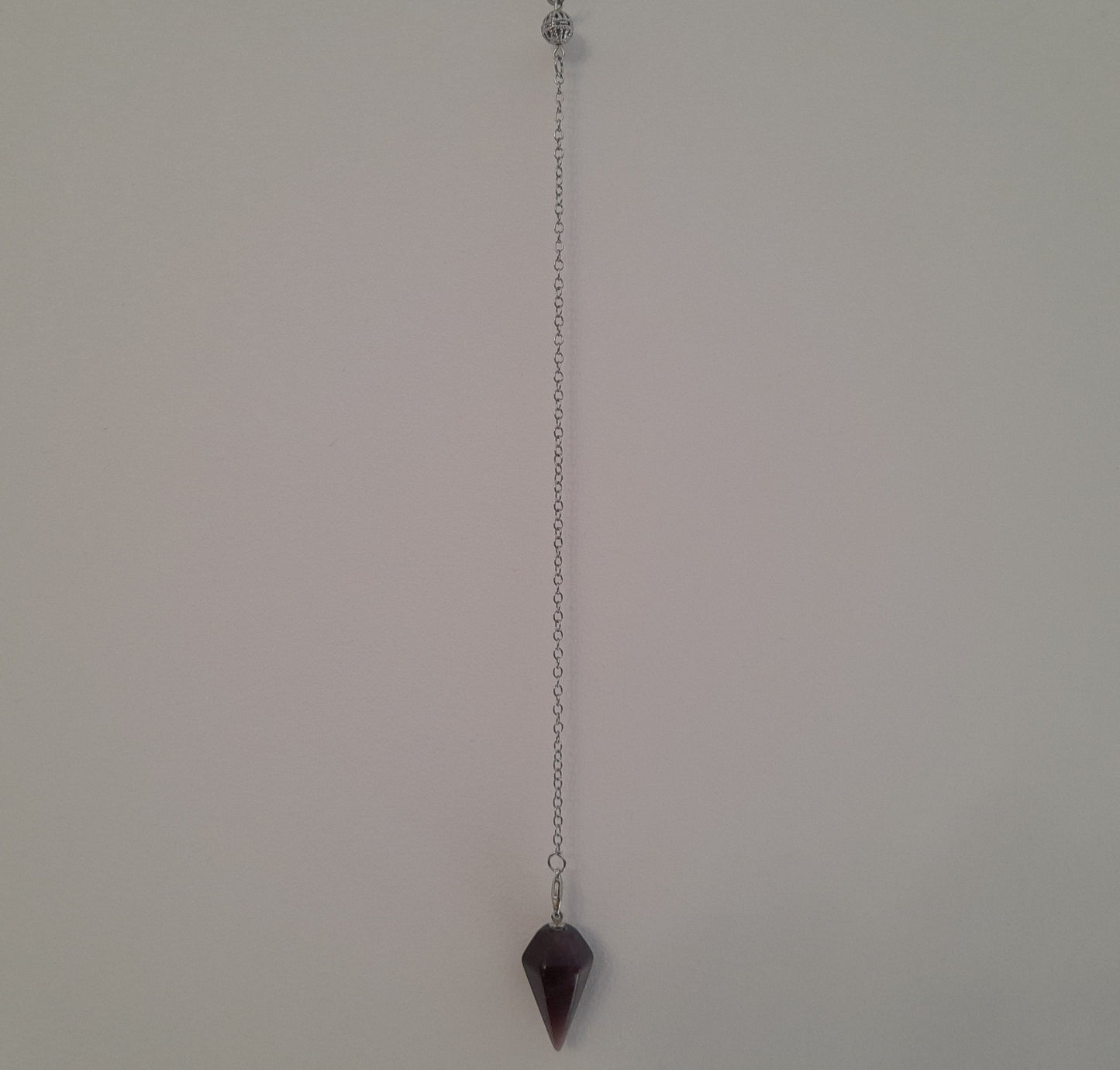 PENDULE DE RADIESTHÉSIE EN PIERRE AMÉTHYSTE - OUTIL ARTISANAL, UNIQUE & ORIGINAL