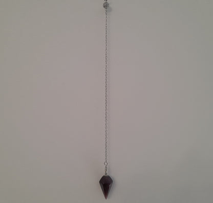 PENDULE DE RADIESTHÉSIE EN PIERRE AMÉTHYSTE - OUTIL ARTISANAL, UNIQUE & ORIGINAL