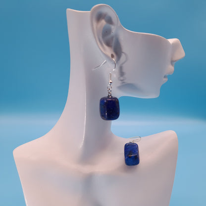 4 MODÈLES DE BOUCLES D'OREILLES EN PIERRE DE LAPIS LAZULI - BIJOUX ARTISANAUX, UNIQUES & ORIGINAUX