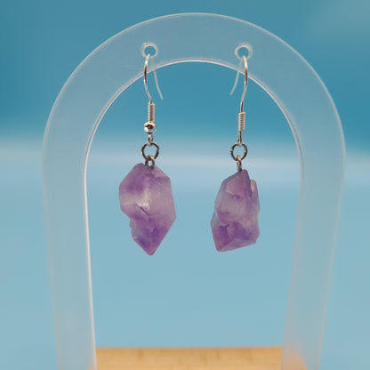 4 MODÈLES DE BOUCLES D'OREILLES EN PIERRE AMÉTHYSTE - BIJOUX ARTISANAUX, UNIQUES & ORIGINAUX