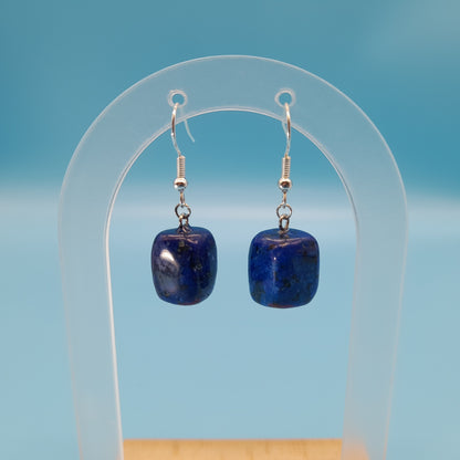 4 MODÈLES DE BOUCLES D'OREILLES EN PIERRE DE LAPIS LAZULI - BIJOUX ARTISANAUX, UNIQUES & ORIGINAUX