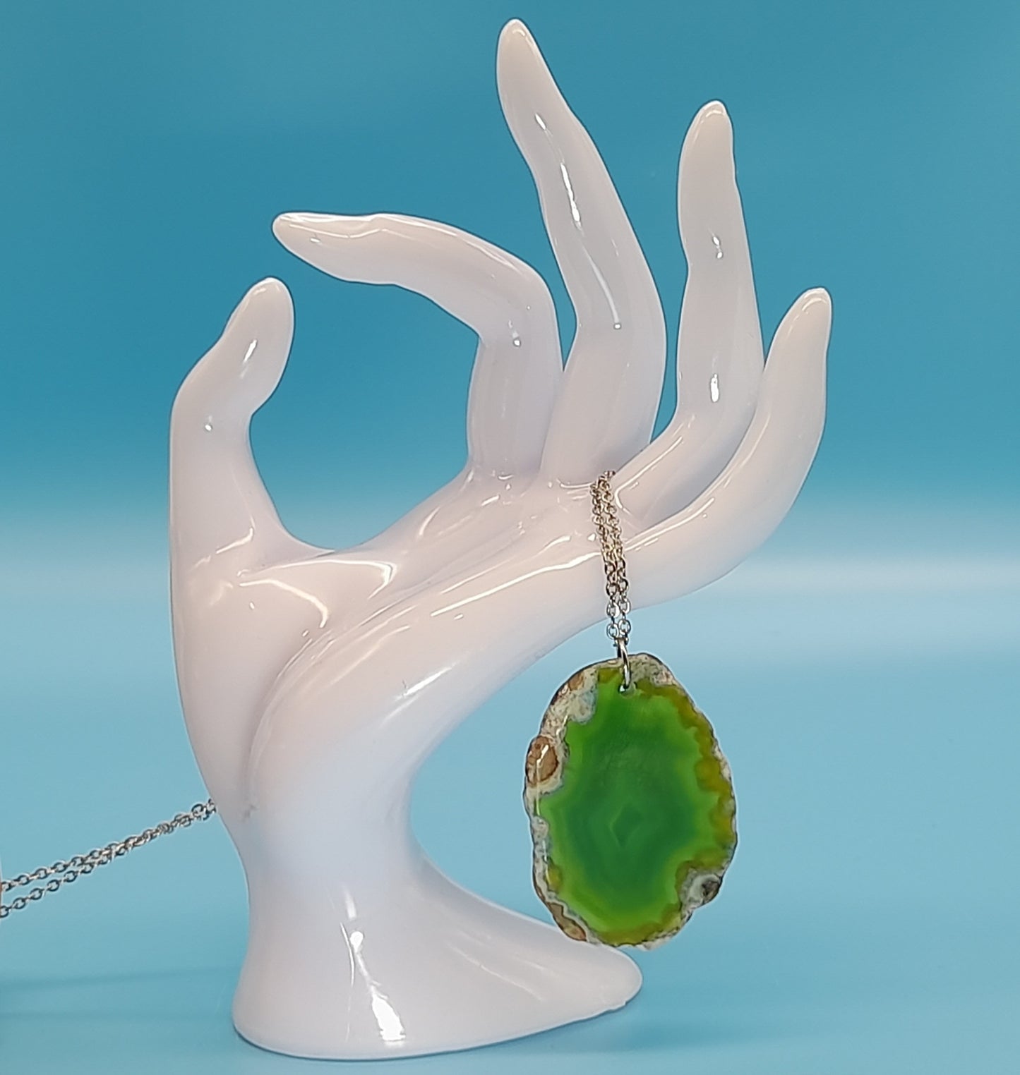 DIVERS COLLIERS EN PIERRE D' AGATE VERTE - BIJOUX ARTISANAUX, UNIQUES & ORIGINAUX