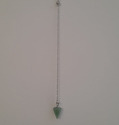 PENDULE DE RADIESTHÉSIE EN PIERRE AVENTURINE VERTE - BIJOU ARTISANAL, UNIQUE & ORIGINAL