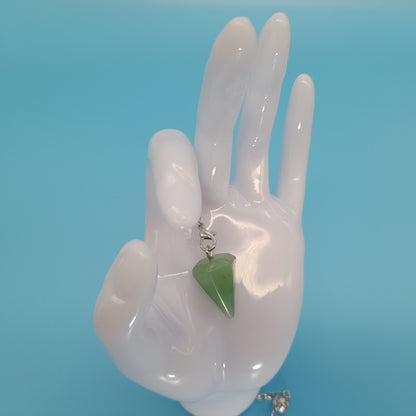 PENDULE DE RADIESTHÉSIE EN PIERRE AVENTURINE VERTE - BIJOU ARTISANAL, UNIQUE & ORIGINAL