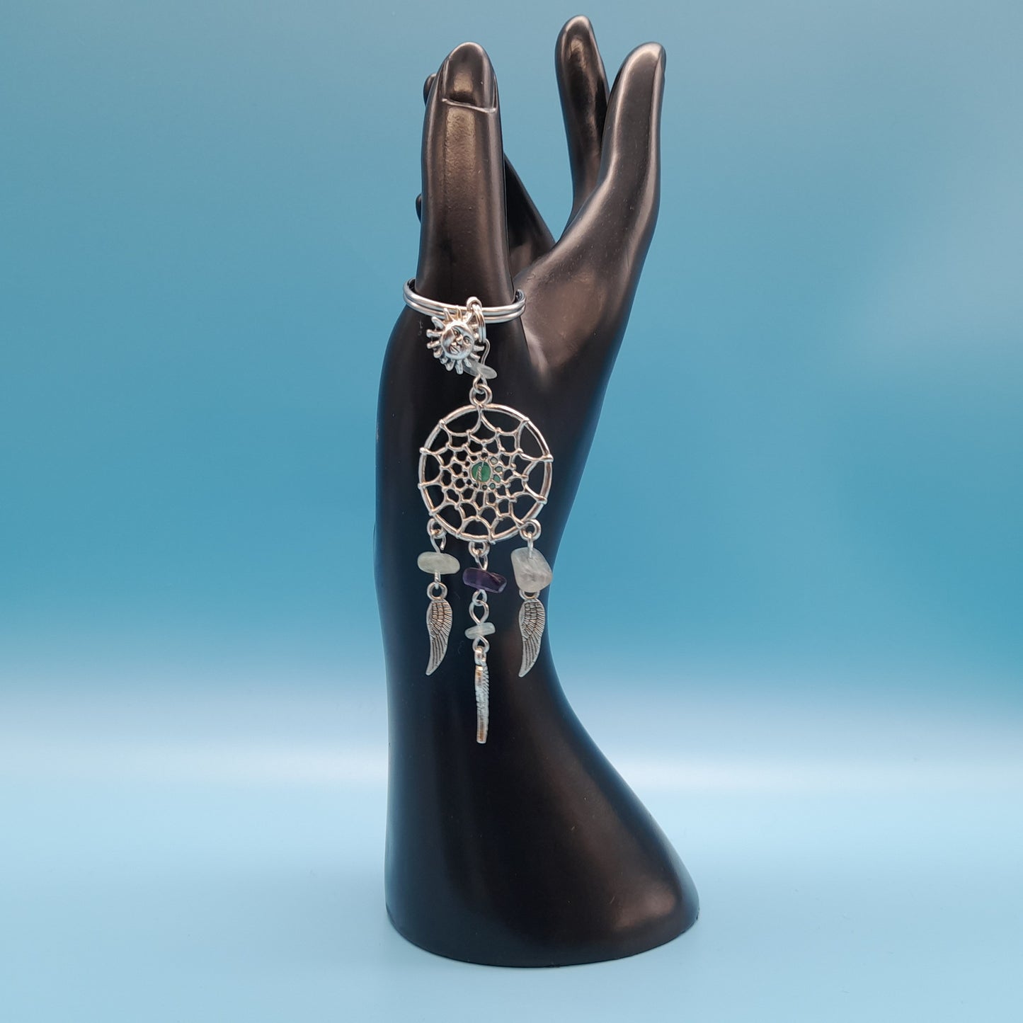 PORTE CLÉS + PENDENTIFS ATTRAPE-RÊVES en PIERRES DIVERSES - BIJOUX ARTISANAUX & ORIGINAUX