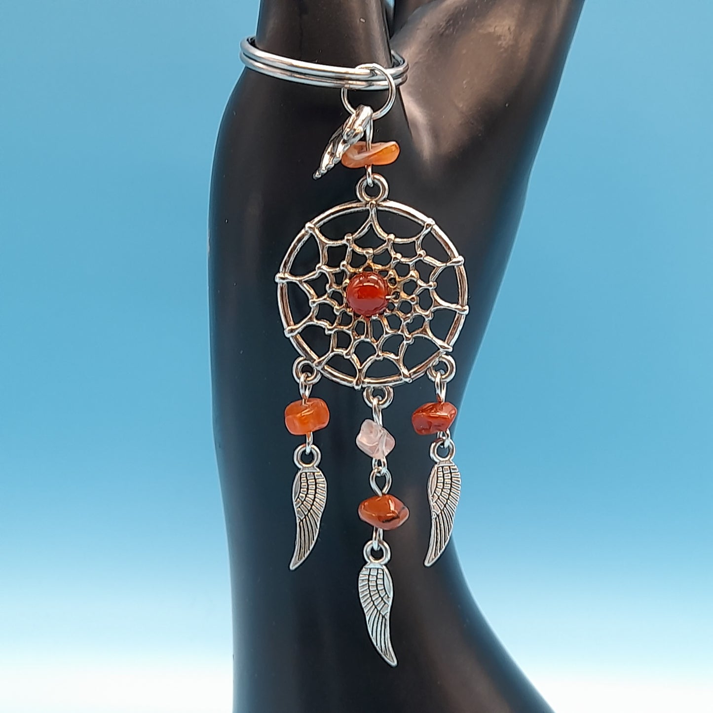 PORTE CLÉS + PENDENTIFS ATTRAPE-RÊVES en PIERRES DIVERSES - BIJOUX ARTISANAUX & ORIGINAUX