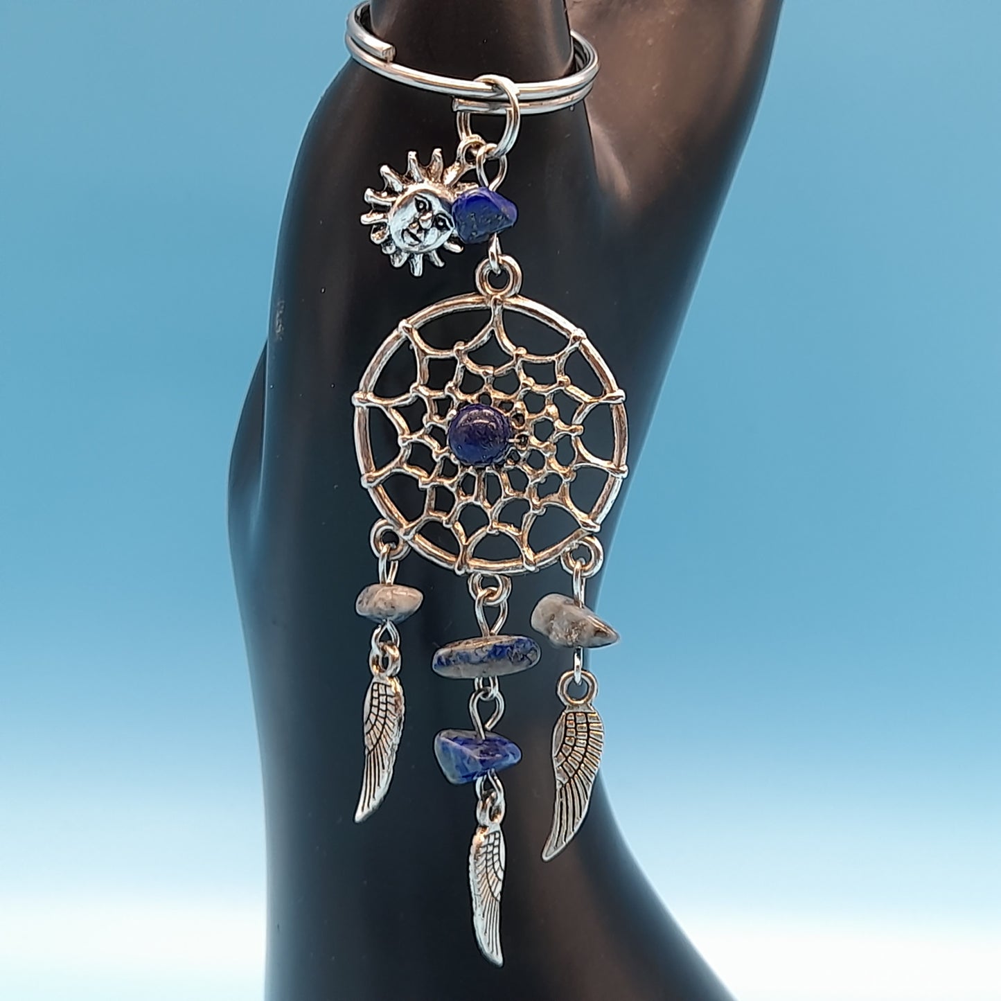 PORTE CLÉS + PENDENTIFS ATTRAPE-RÊVES en PIERRES DIVERSES - BIJOUX ARTISANAUX & ORIGINAUX