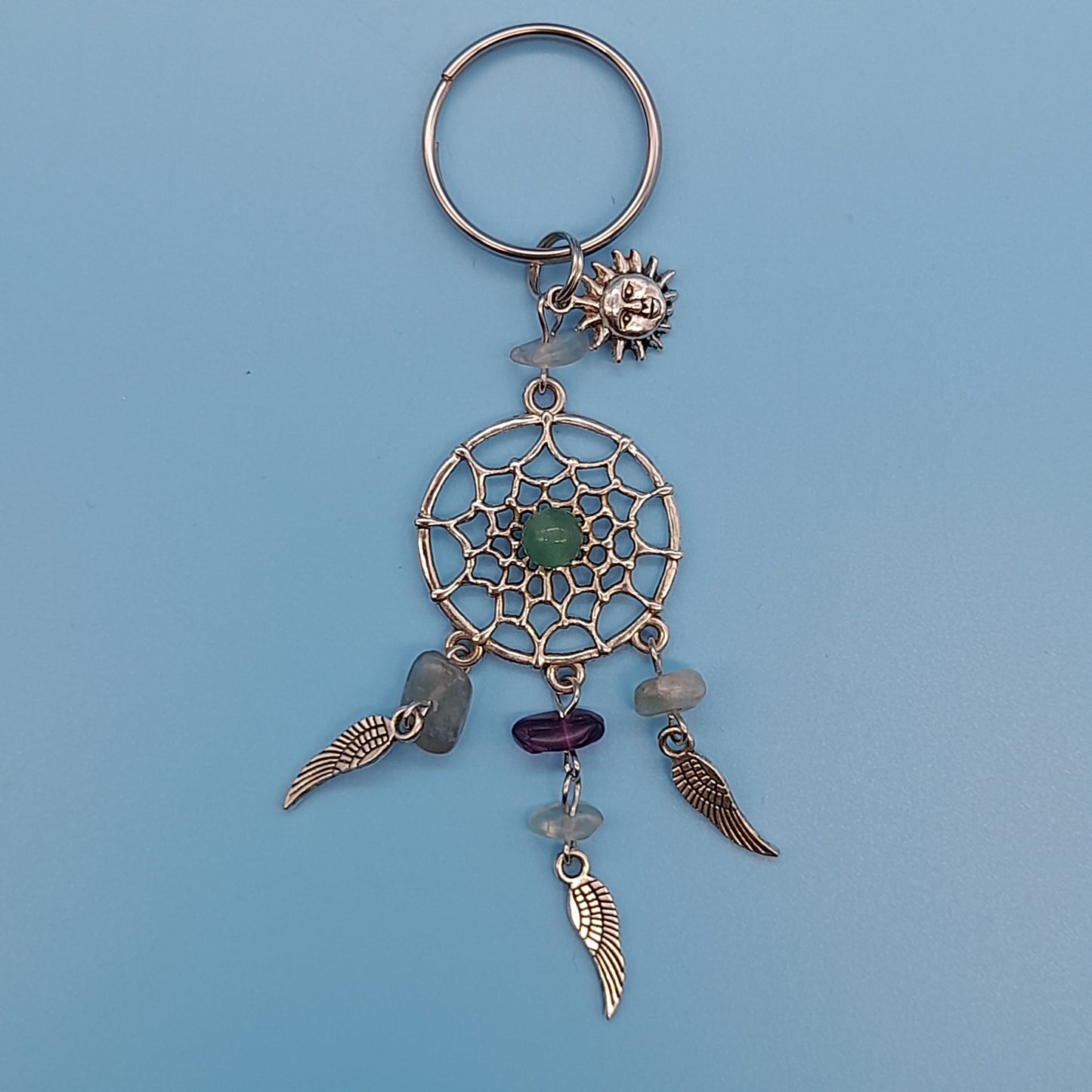 PORTE CLÉS + PENDENTIFS ATTRAPE-RÊVES en PIERRES DIVERSES - BIJOUX ARTISANAUX & ORIGINAUX