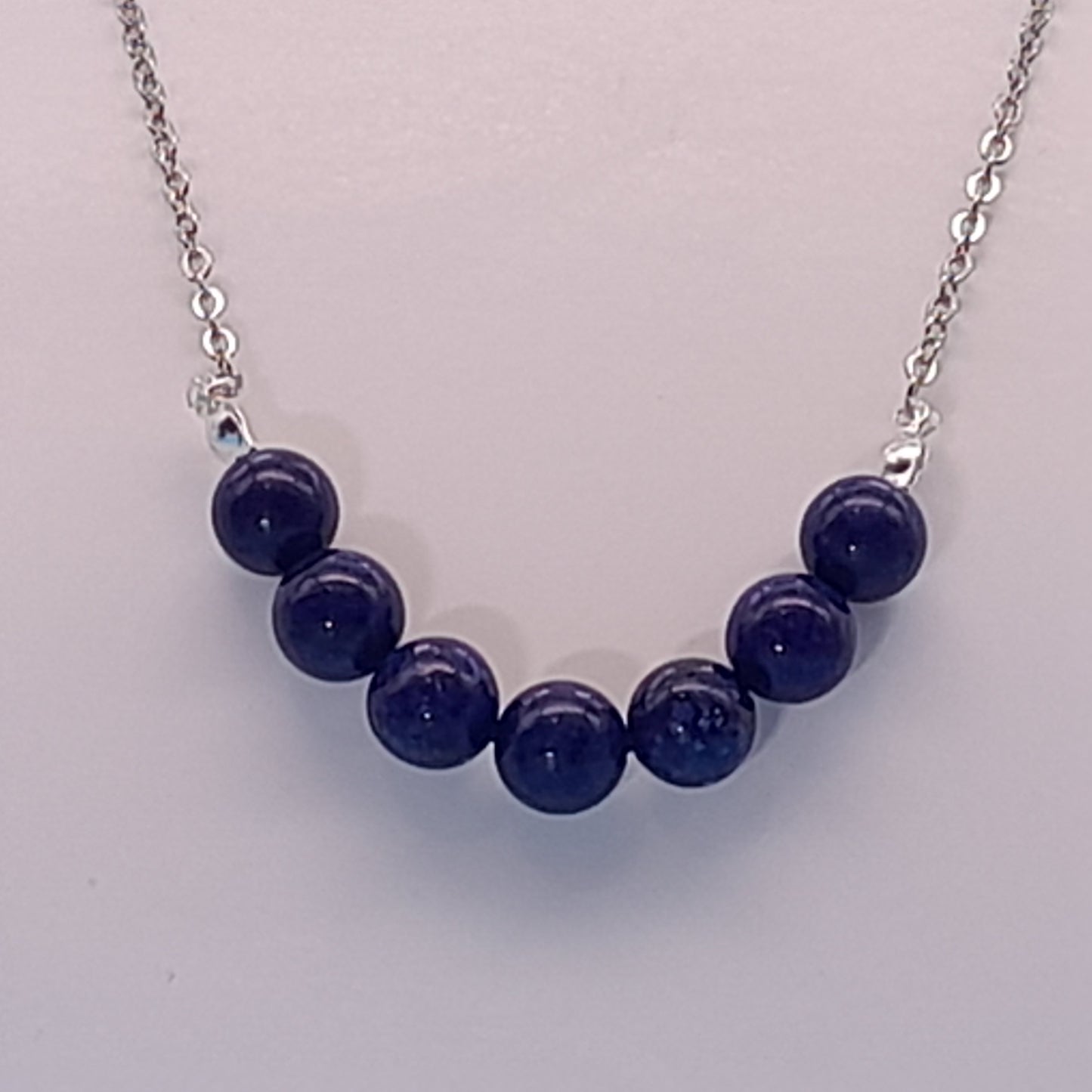2 PARURES EN PIERRE DE LAPIS LAZULI : COLLIER 7 PERLES OU PENDENTIF + BOUCLES D’OREILLES - BIJOUX ARTISANAUX, UNIQUES & ORIGINAUX