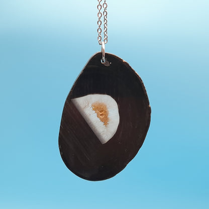 DIVERS COLLIERS EN PIERRE D' AGATE GRISE & NOIRE - BIJOUX ARTISANAUX, UNIQUES & ORIGINAUX