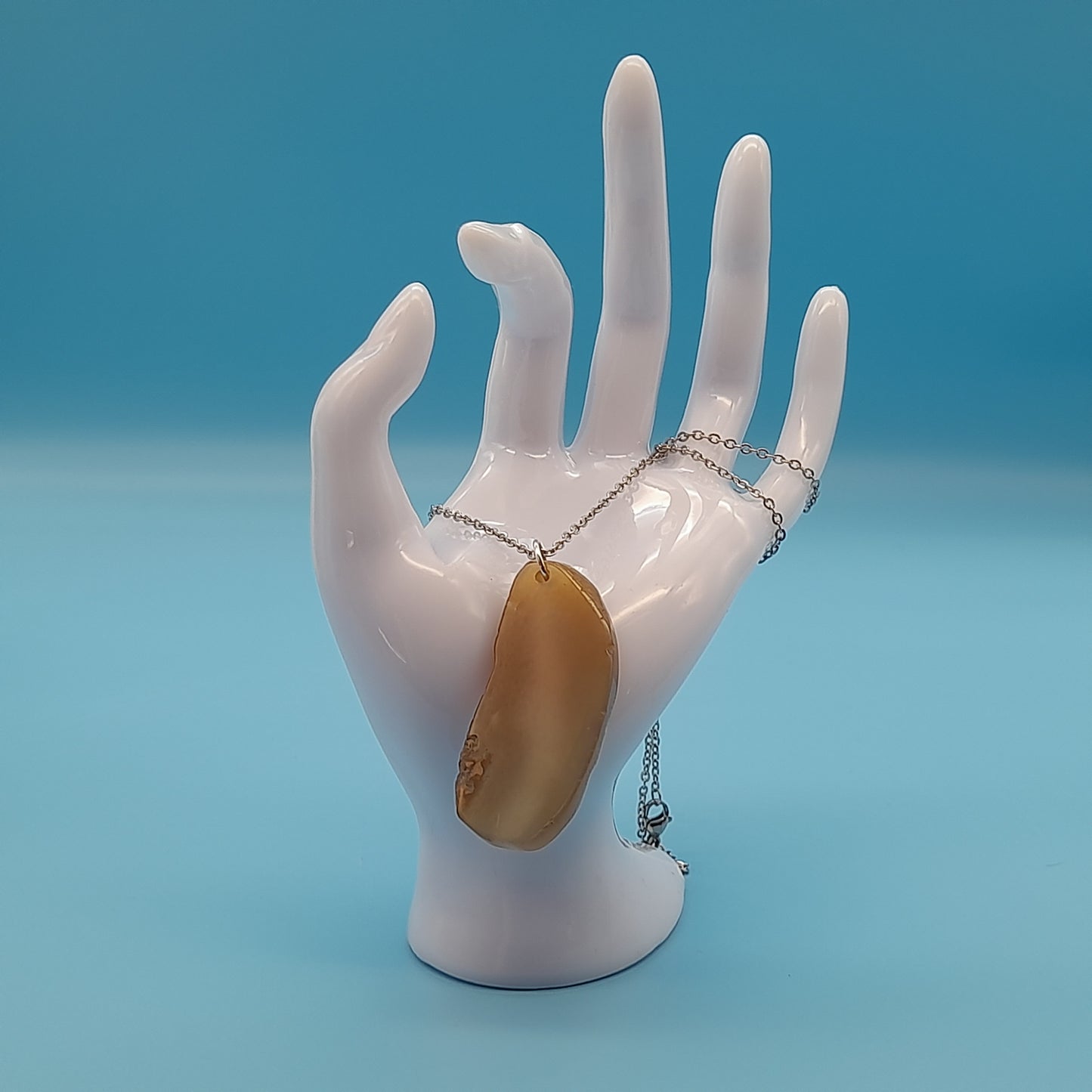 DIVERS COLLIERS EN PIERRE D' AGATE BEIGE, MARRON CHOCOLAT - BIJOUX ARTISANAUX, UNIQUES & ORIGINAUX