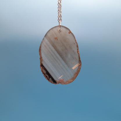 DIVERS COLLIERS EN PIERRE D' AGATE GRISE & NOIRE - BIJOUX ARTISANAUX, UNIQUES & ORIGINAUX