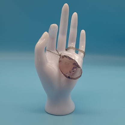 DIVERS COLLIERS EN PIERRE D' AGATE VIOLETTE, MAUVE & ROSE - BIJOUX ARTISANAUX, UNIQUES & ORIGINAUX