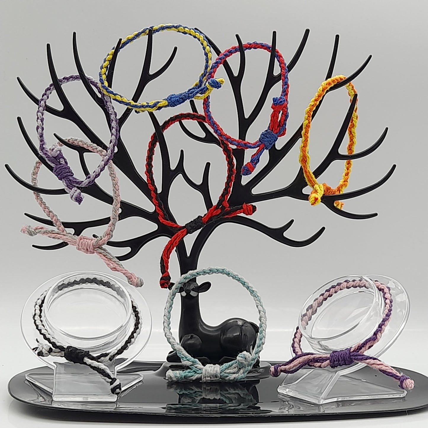 BRACELETS EN MACRAMÉ BICOLORES - 3 TYPES DE NOEUDS - AJUSTABLES & MIXTES, UNIQUES & ARTISANAUX