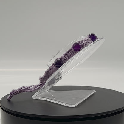 BRACELET MACRAMÉ EN PIERRE AMÉTHYSTE - AJUSTABLE & MIXTE, UNIQUE & ARTISANAL