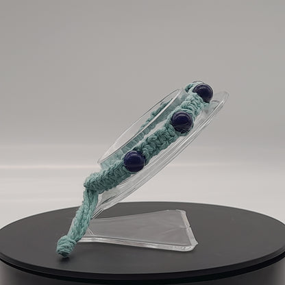 BRACELET MACRAMÉ EN PIERRE DE LAPIS LAZULI - AJUSTABLE & MIXTE, UNIQUE & ARTISANAL