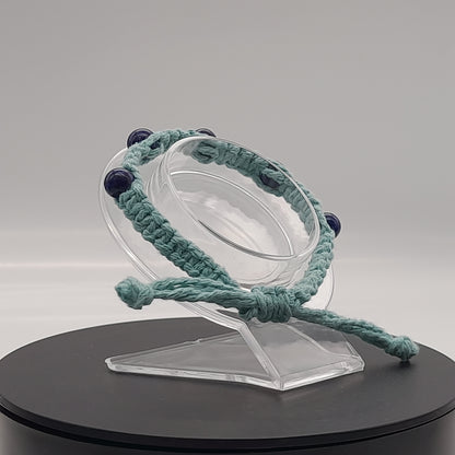 BRACELET MACRAMÉ EN PIERRE DE LAPIS LAZULI - AJUSTABLE & MIXTE, UNIQUE & ARTISANAL