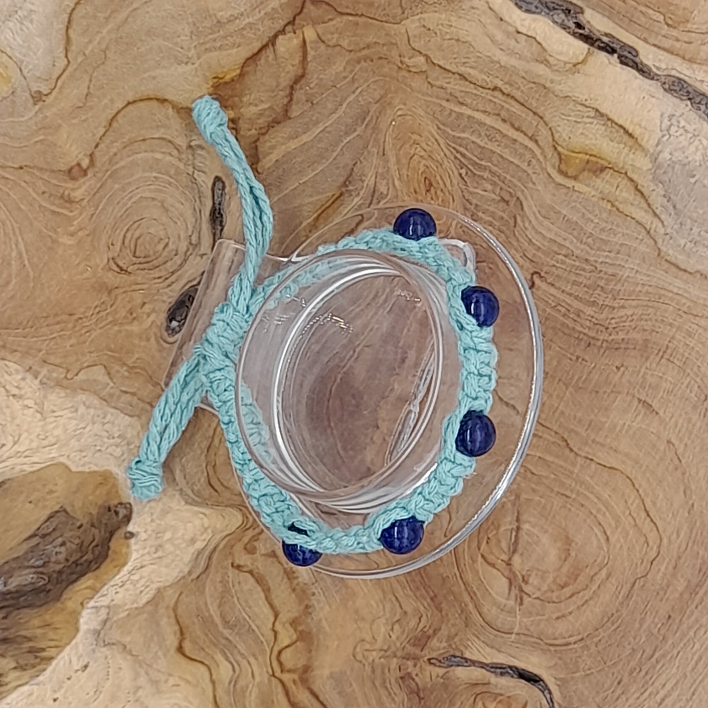 BRACELET MACRAMÉ EN PIERRE DE LAPIS LAZULI - AJUSTABLE & MIXTE, UNIQUE & ARTISANAL