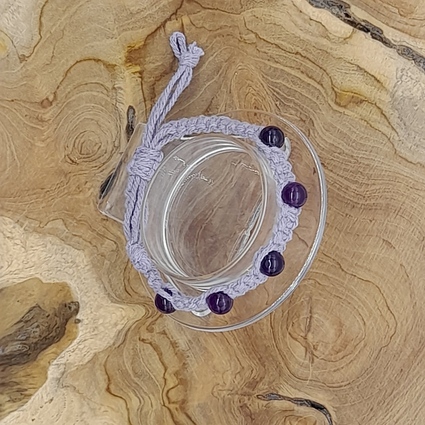 BRACELET MACRAMÉ EN PIERRE AMÉTHYSTE - AJUSTABLE & MIXTE, UNIQUE & ARTISANAL
