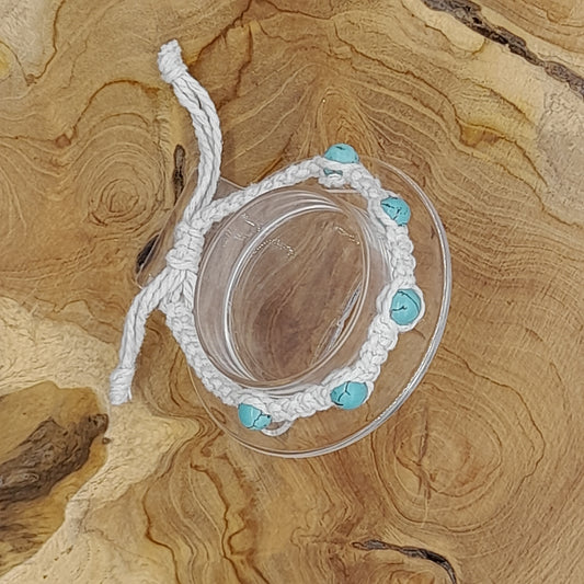 BRACELET MACRAMÉ EN PIERRE DE TURQUOISE - AJUSTABLE & MIXTE, UNIQUE & ARTISANAL