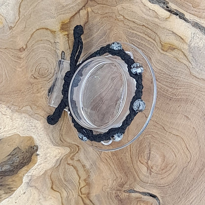 BRACELET MACRAMÉ EN PIERRE DE YOOPERLITE (FLAMMES UV) - AJUSTABLE & MIXTE, UNIQUE & ARTISANAL