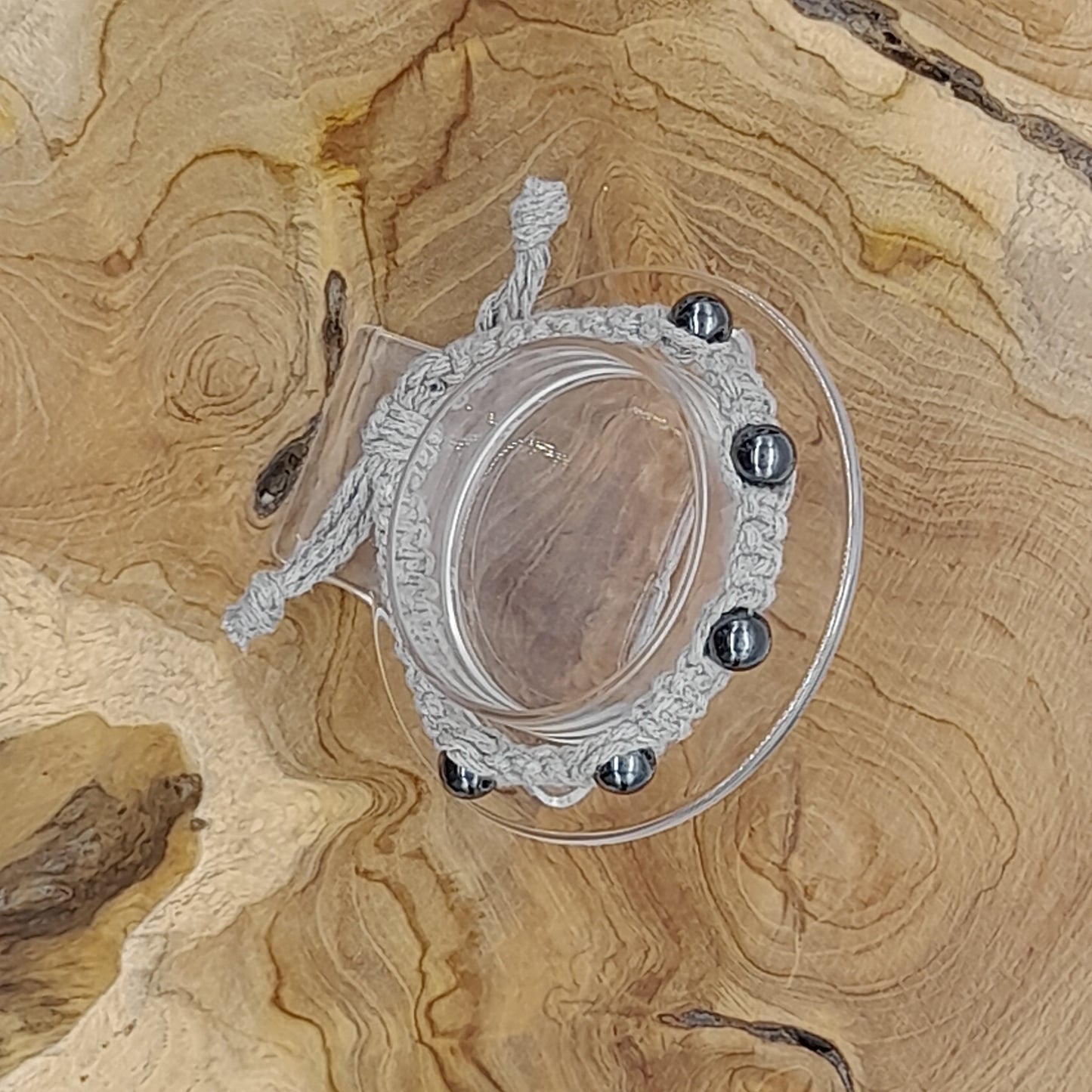 BRACELET MACRAMÉ EN PIERRE HÉMATITE - AJUSTABLE & MIXTE, UNIQUE & ARTISANAL