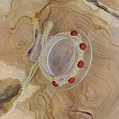 BRACELET MACRAMÉ EN PIERRE DE CORNALINE - AJUSTABLE & MIXTE, UNIQUE & ARTISANAL